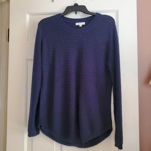 Navy Blue Sweater w/ Elbow Patches